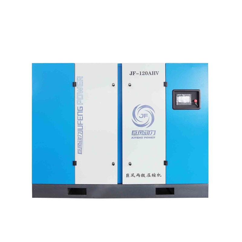Compresseur d'air à vis à double étage à aimant permanent horizontal de 120 ch 90 kW