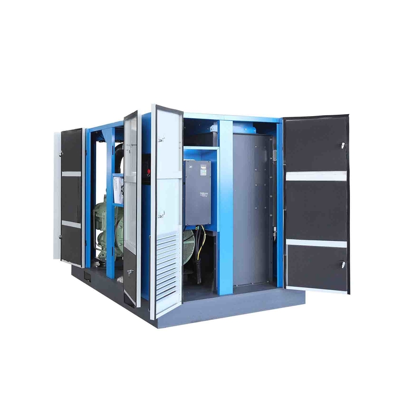 Compresseur d'air à vis à double étage à aimant permanent horizontal de 120 ch 90 kW