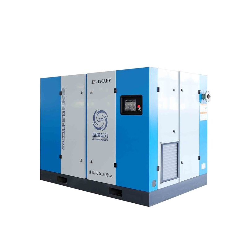 Compresseur d'air à vis à double étage à aimant permanent horizontal de 120 ch 90 kW