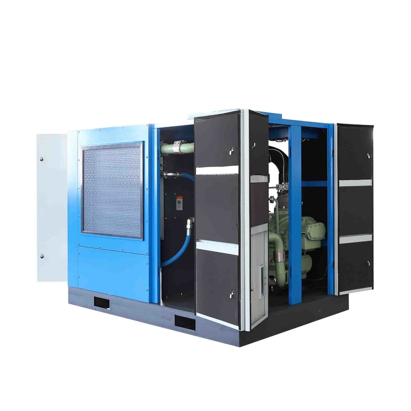 Compresseur d'air à vis à double étage à aimant permanent horizontal de 120 ch 90 kW