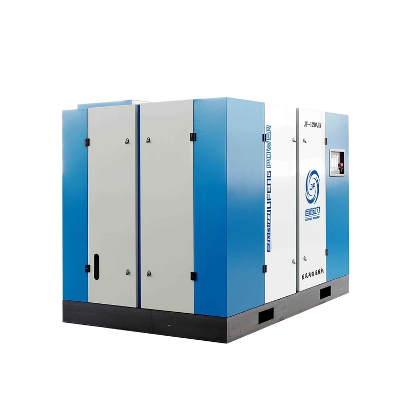 Compresseur d'air à vis à double étage à aimant permanent horizontal de 120 ch 90 kW