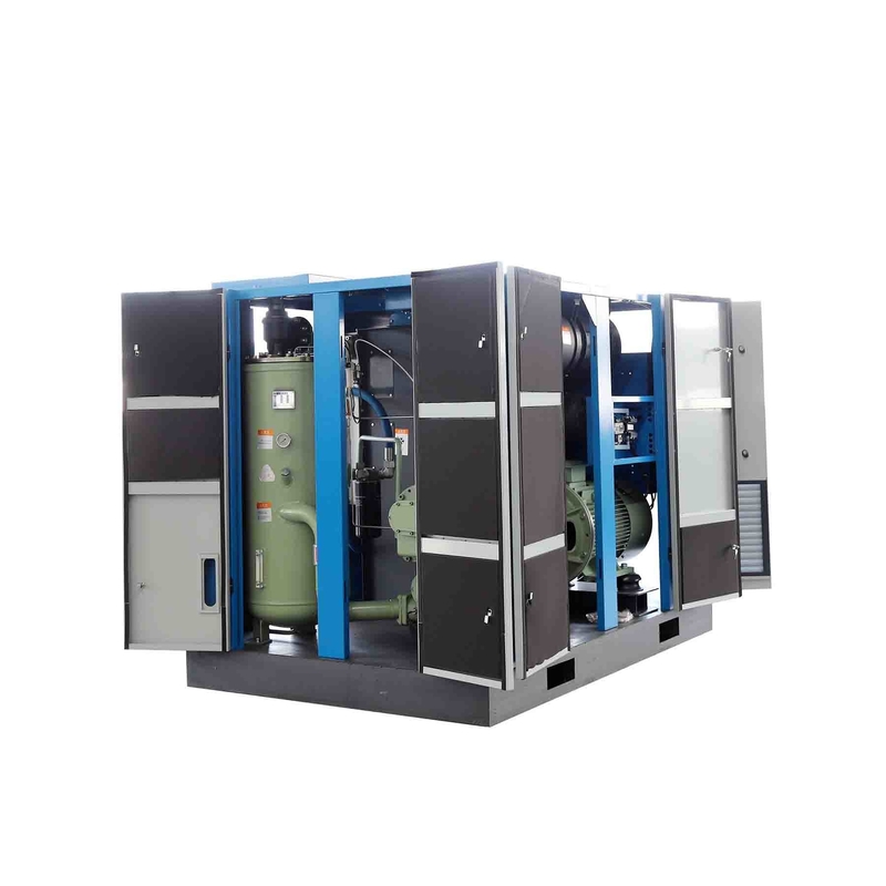 Compresseur d'air à vis à double étage à aimant permanent horizontal de 120 ch 90 kW