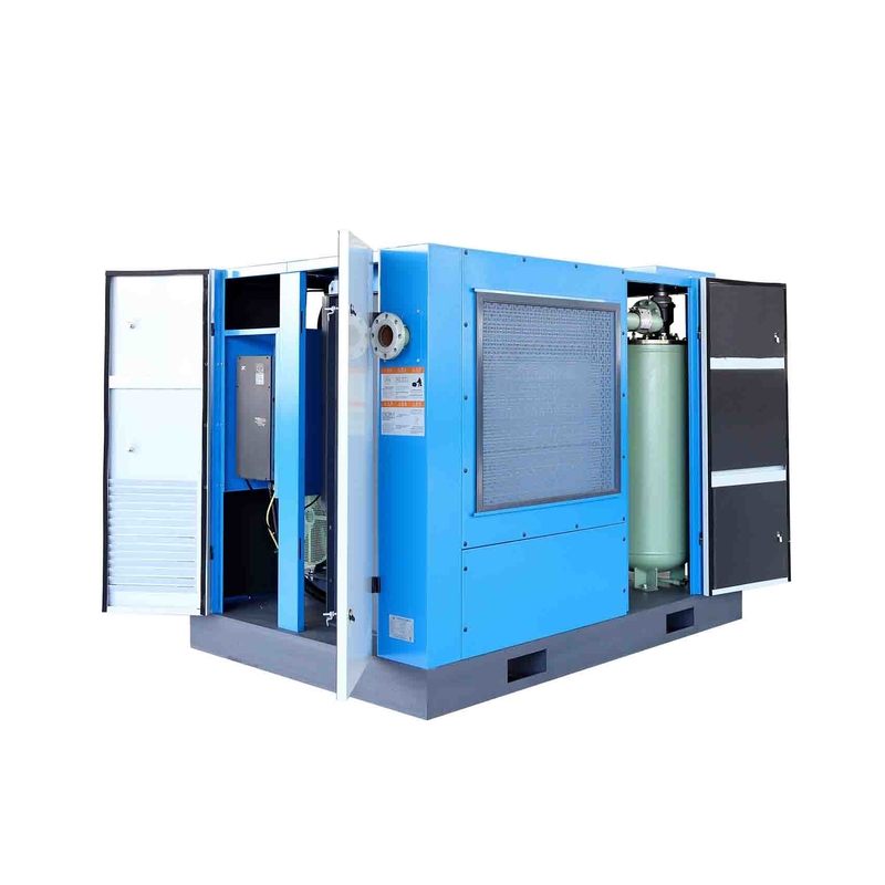 Compresseur d'air à vis à double étage à aimant permanent horizontal de 120 ch 90 kW