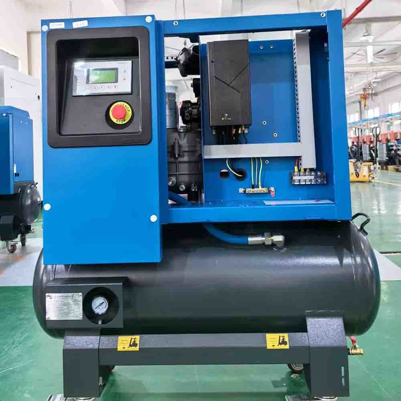 Compresseur d'air à vis à magnétisme permanent à fréquence variable monophasé 220V Jufeng avec méthode de refroidissement par refroidissement par air