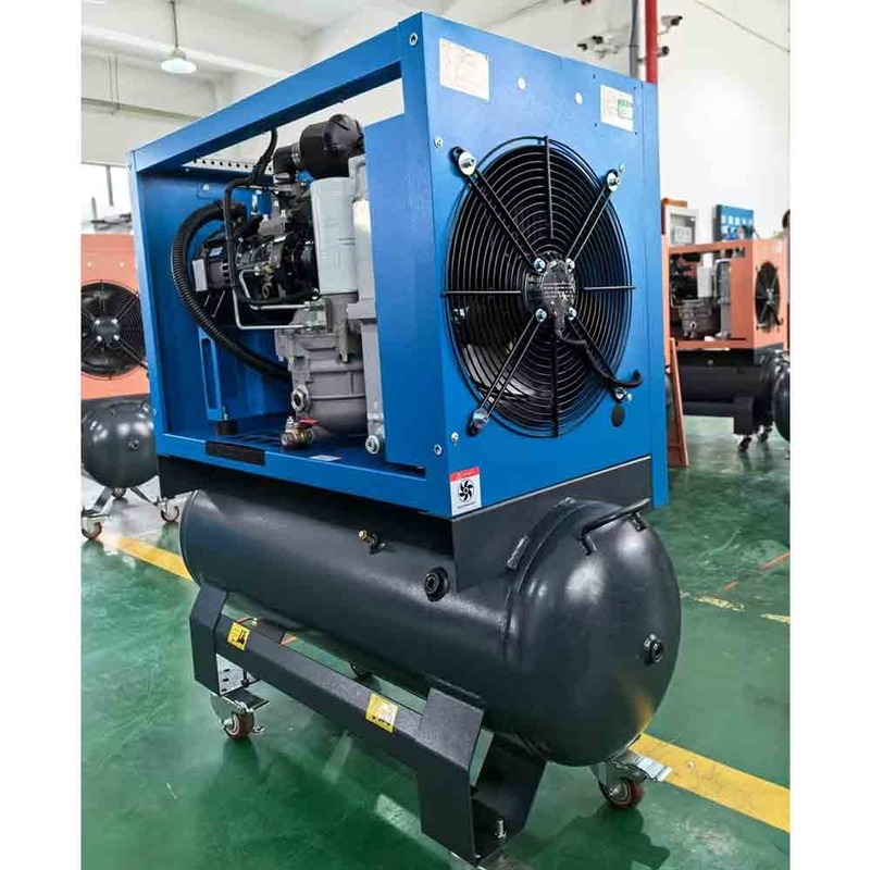 Compresseur d'air à vis à magnétisme permanent à fréquence variable monophasé 220V Jufeng avec méthode de refroidissement par refroidissement par air